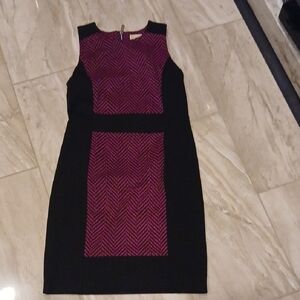 Michael Kors Black and Pink Midi Dress
